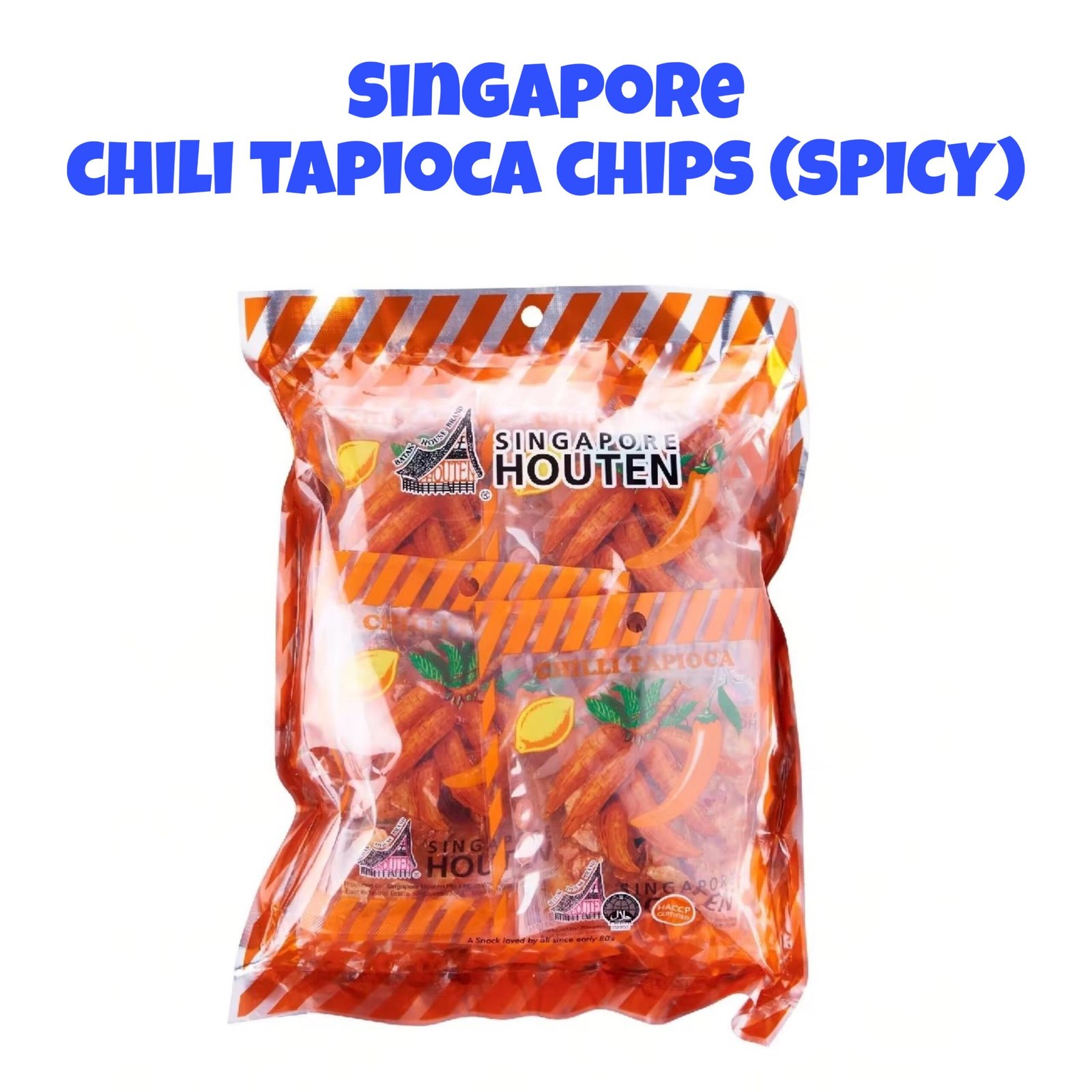 (Halal) Singapore Houten Chili Tapioca Chips 8 x 35g (Sweet & Spicy)