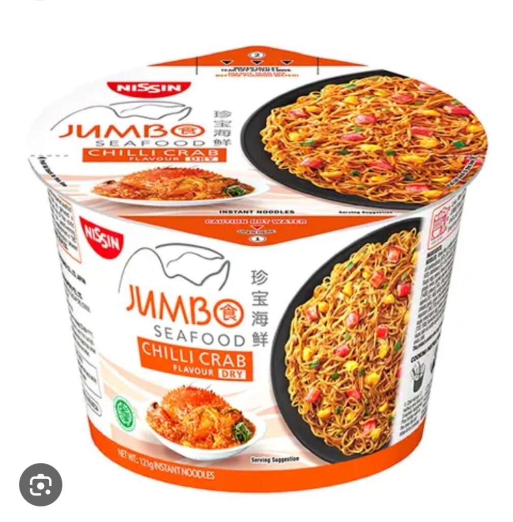 Singapore Nissin Instant Noodles Jumbo Seafood Chili Crab Flavour 121g