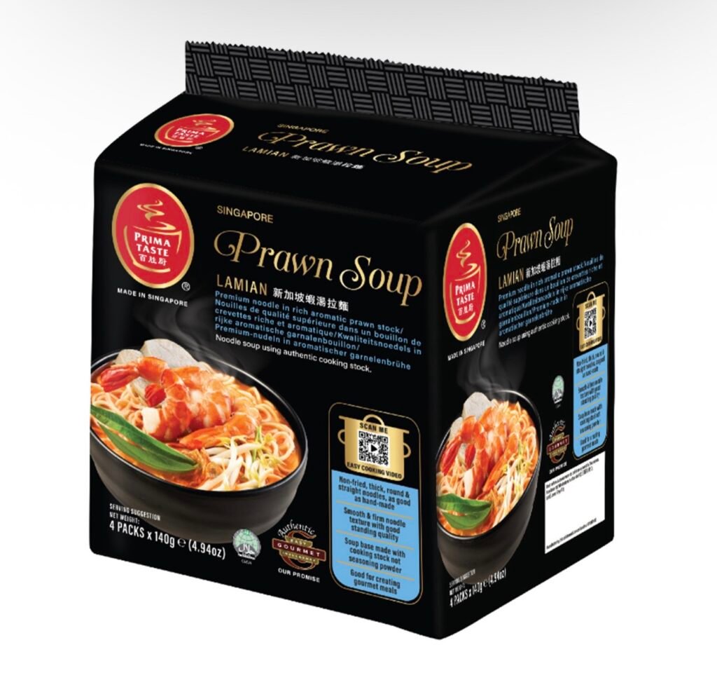 Prima Taste La Mian Premium Instant Noodles (4pack x 140g) - Prawn Soup
