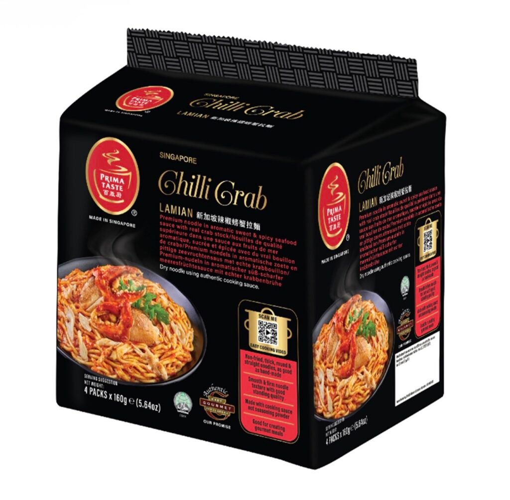 Prima Taste La Mian Premium Instant Noodles (4pack x 160g) - Chilli Crab