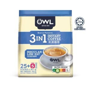 Owl 3 in 1 Instant Coffee 25 x 20g - Regular Low Fat