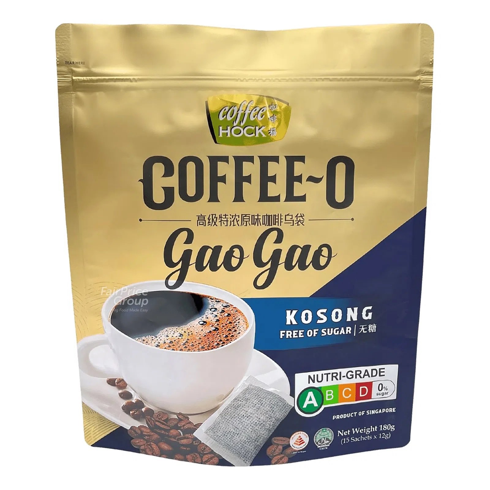Coffee Hock Coffee-O Gao Gao Instant Coffee Bags 15 sachets (Kosong / 2 in 1)