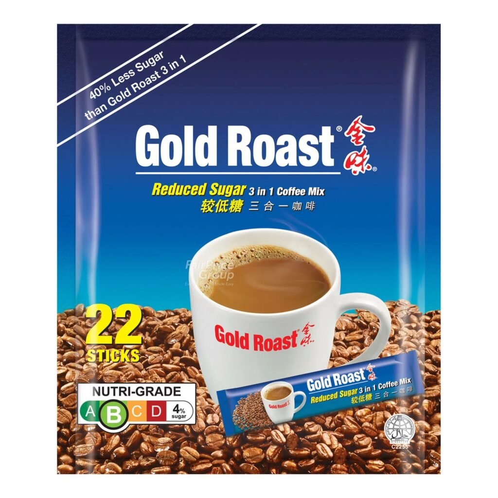 Gold Roast 3 in 1 Instant Coffee Mix - Reduced Sugar