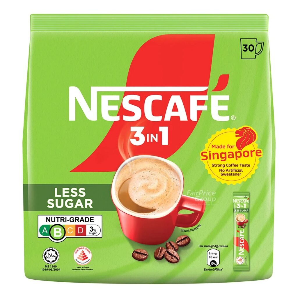 Nescafe 3 in 1 Instant Coffee Less Sugar (30x14g)